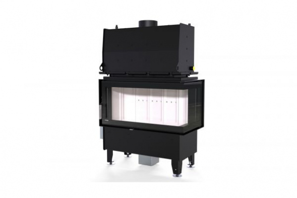 Топка DEFRO HOME RIVA ME BP SHORT, 19 кВт, 907/465/482мм, угловое стекло справа, с водяным контуром